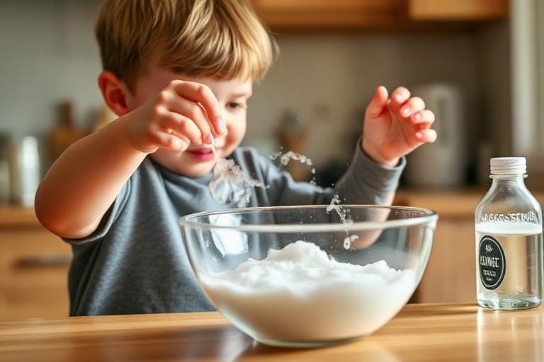 Child doing a kitchen science experiment